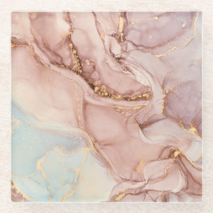 Dessous-de-verre En Verre Encre d'alcool liquide Abstraite de luxe