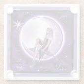 Dessous-de-verre En Verre Enfant de la lune violette (Dos)