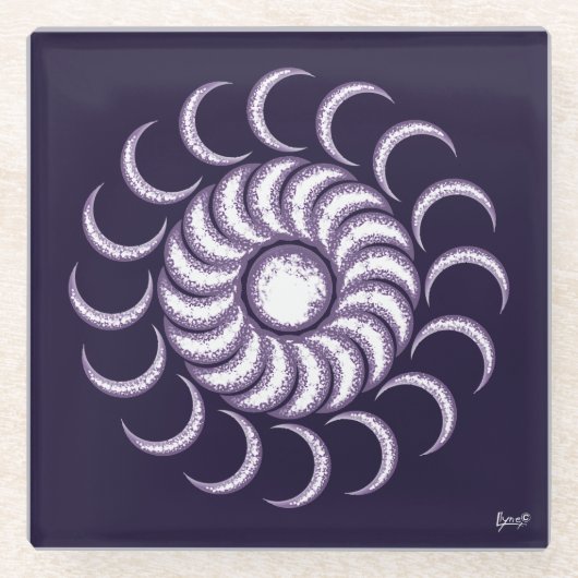 Dessous-de-verre En Verre Enfant de lune violette (Devant)