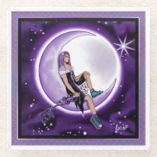 Dessous-de-verre En Verre Enfant de lune violette