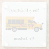 Dessous-de-verre En Verre Enfants de l'école Bus Noël (Dos)