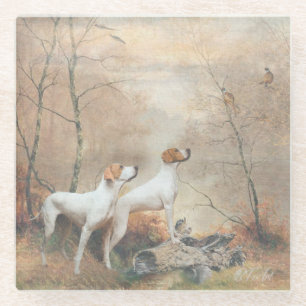 Dessous-de-verre En Verre English Pointer chasse les faisans