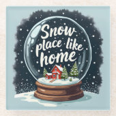 Dessous-de-verre En Verre Enneigement comme maison vacances Citation (Devant)