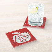 Dessous-de-verre En Verre Enseignez l'amour inspirent (Incliné)