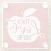 Dessous-de-verre En Verre Enseignez l'amour inspirent (Dos)