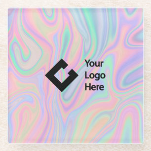 Dessous-de-verre En Verre Ensemble de bureaux d'Iridescendance de l'arc-en-c