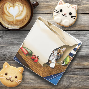 Dessous-de-verre En Verre Épicerie Papier Sac Chat Cuisine Bleu