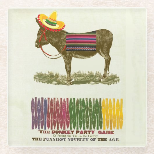 Dessous-de-verre En Verre Éplucher la queue sur l'âne (Devant)