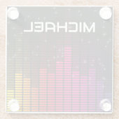 Dessous-de-verre En Verre Equalizer Disco Lights Music Volume Personalised (Dos)