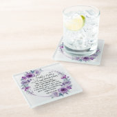 Dessous-de-verre En Verre Esaïe 41:10 Crainte non violet Écriture florale (Incliné)