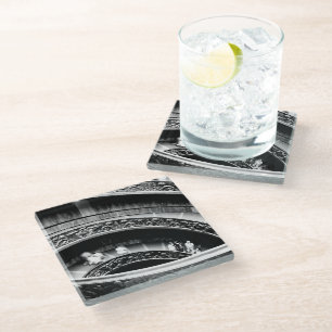 Dessous-de-verre En Verre Escalier spiral noir et blanc