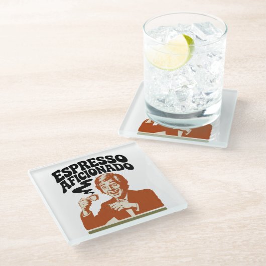 Dessous-de-verre En Verre Espresso Aficionado - Java Lover (Incliné)