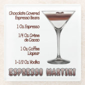 Dessous-de-verre En Verre Espresso Martini Cocktail Recette Art (Devant)