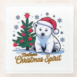 Dessous-de-verre En Verre Esprit de Noël nordique et Noël canadien.