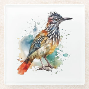 Dessous-de-verre En Verre Esprit du désert, Grand Géocoucou en aquarelle