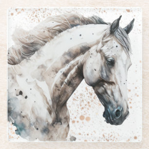 Dessous-de-verre En Verre Étalon Blanc Conception Aquarelle