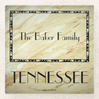 Dessous-de-verre En Verre État Du Tennessee Nom De Famille Dessous de verre 
