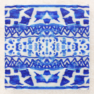 Dessous-de-verre En Verre Ethnic Indigo Arrow Native Motifs
