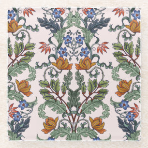 Dessous-de-verre En Verre Ethnique traditionnelle : Floral Vintage décoratif