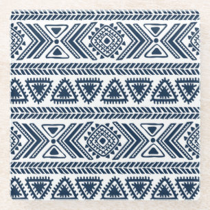 Dessous-de-verre En Verre Ethnique tribale : Motif Vintage sans couture.