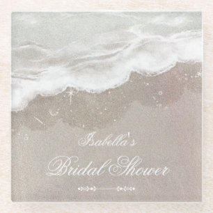 Dessous-de-verre En Verre Étoile de mer et Coquillages Réception de Mariage 