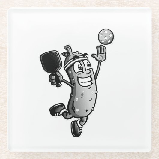 Dessous-de-verre En Verre Étoile de Pickleball (Devant)