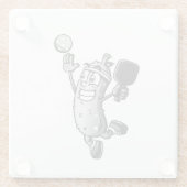 Dessous-de-verre En Verre Étoile de Pickleball (Dos)