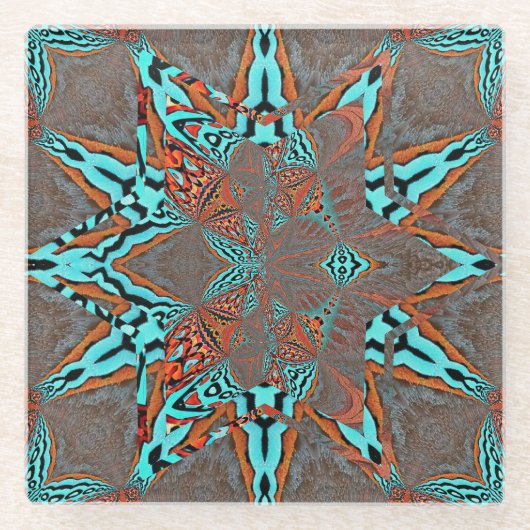 Dessous-de-verre En Verre Étoile fractale de l'avenir (Devant)