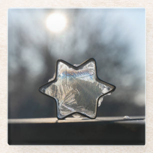 Dessous-de-verre En Verre « Étoile givree » Étoile gelée