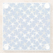 Dessous-de-verre En Verre Étoiles d'argent sur bleu cobalt (Dos)