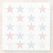 Dessous-de-verre En Verre Étoiles patriotiques (Dos)