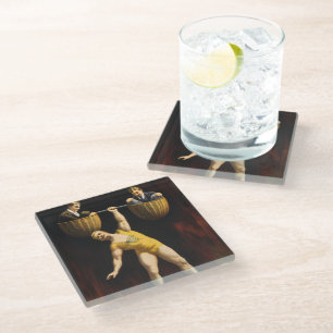 Dessous-de-verre En Verre Eugen Sandow Le haltérophile de music-hall Eugen S