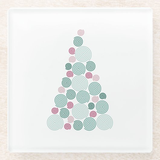 Dessous-de-verre En Verre Evergreen Swirl (Devant)