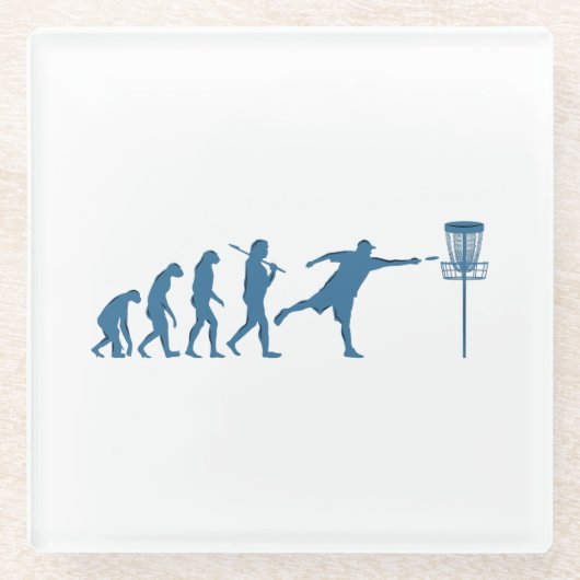 Dessous-de-verre En Verre Évolution de Golf de Disque - Cadeau Amusant pour (Devant)