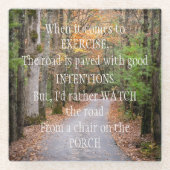 Dessous-de-verre En Verre Exercice et bonnes intentions (Devant)