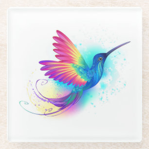 Dessous-de-verre En Verre Exotic Rainbow Hummingbird
