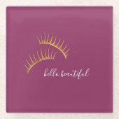 Dessous-de-verre En Verre Eyelashes en or rose (Devant)