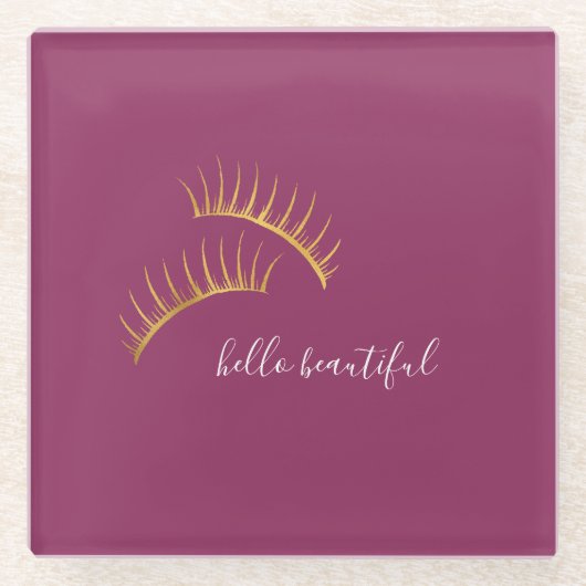 Dessous-de-verre En Verre Eyelashes en or rose (Devant)