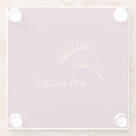 Dessous-de-verre En Verre Eyelashes en or rose (Dos)