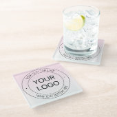 Dessous-de-verre En Verre Facile Logo Remplacement & Editable Texte Rose Omb (Incliné)