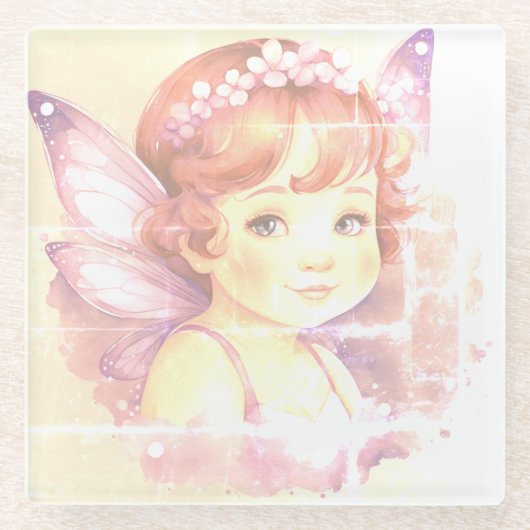 Dessous-de-verre En Verre Faded Purple little Fairy (Devant)