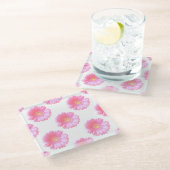 Dessous-de-verre En Verre Faisée de gerbera rose pâle (Incliné)