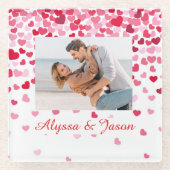 Dessous-de-verre En Verre Falling Hearts Love  (Devant)