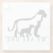 Dessous-de-verre En Verre Famille Lion (Dos)