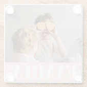 Dessous-de-verre En Verre Famille Pastel Rose moderne Cadeau photo (Dos)