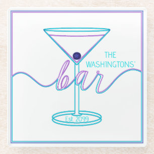 Dessous-de-verre En Verre Fancy Script Fun Colonnes Fun Bar