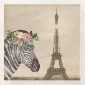 Dessous-de-verre En Verre Fancy Zebra & Tour Eiffel (Devant)