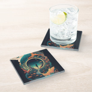 Dessous-de-verre En Verre Fantaisies Abstraites Monde d'Objets Impossibles