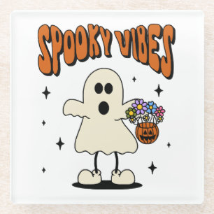 Dessous-de-verre En Verre Fantôme d'ambiance effrayante