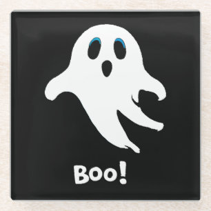 Dessous-de-verre En Verre Fantôme d'Halloween volant